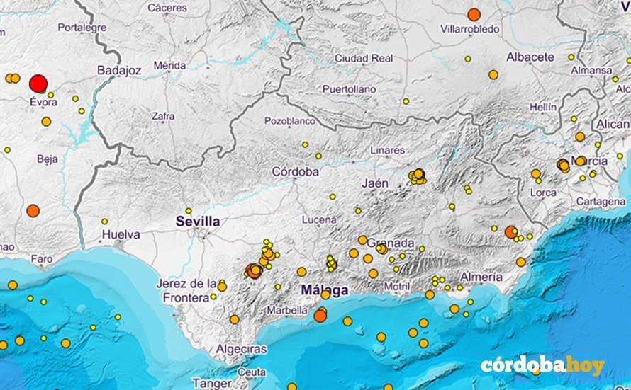 Los tres terremotos marcados en la provincia de Córdoba