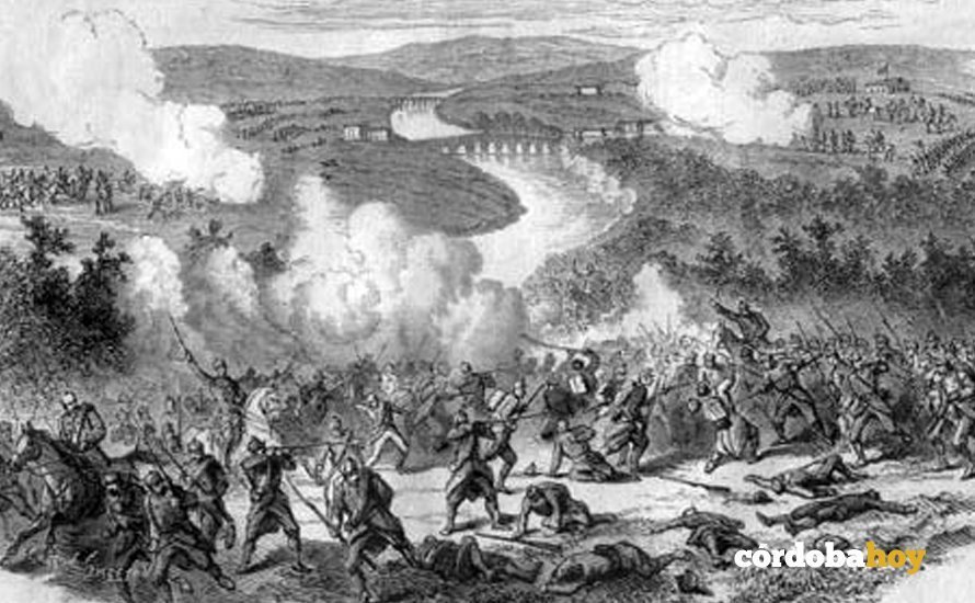 Grabado de la Batalla de Alcolea FOTO-NOTAS CORDOBESAS 