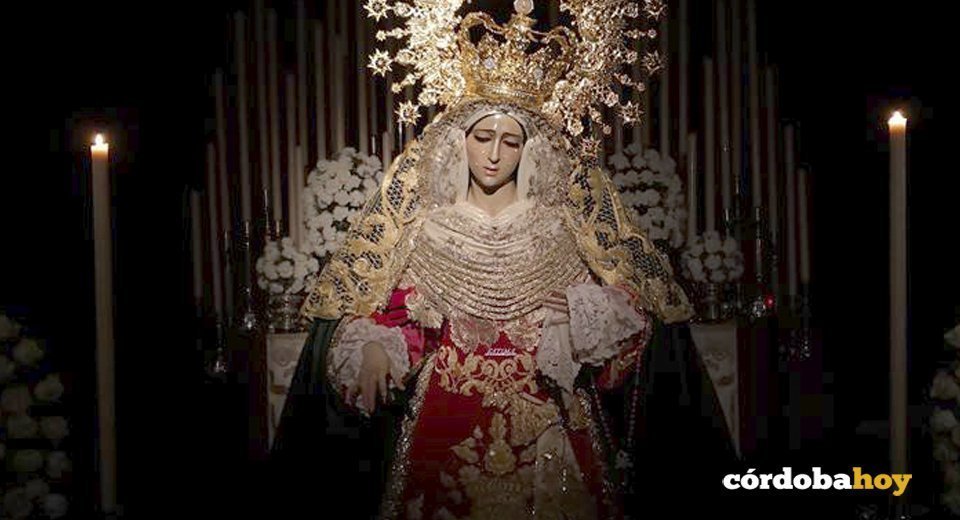 Imagen de la Virgen de la O de Córdoba que sale en procesión el Sábado Santo