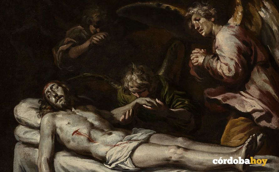 Detalle de la obra 'Cristo muerto con ángeles dolientes', de Antonio del Castillo