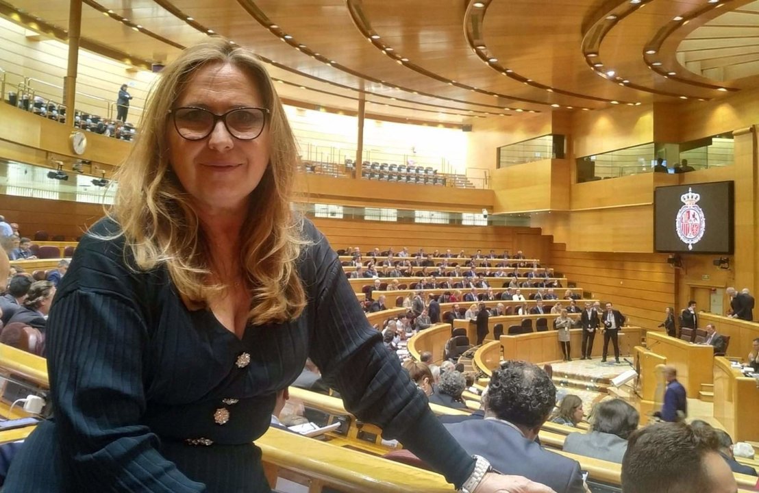 La senadora del PSOE por Córdoba María Ángeles Luna, en la Cámara Alta