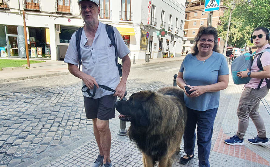Turistas con su perro en Córdoba