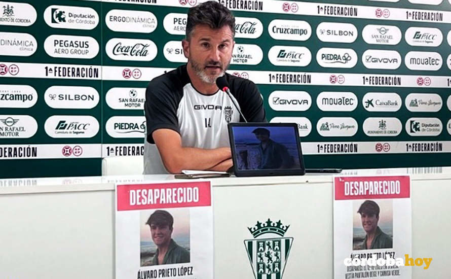 Iván Ania transmite los deseos del Córdoba CF de que aparezca el jugador juvenil Álvaro Prieto
