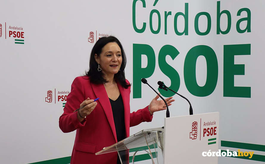 La secretaria general del PSOE de Córdoba, Rafi Crespín, en la sede de su partido, en una Imagen de archivo