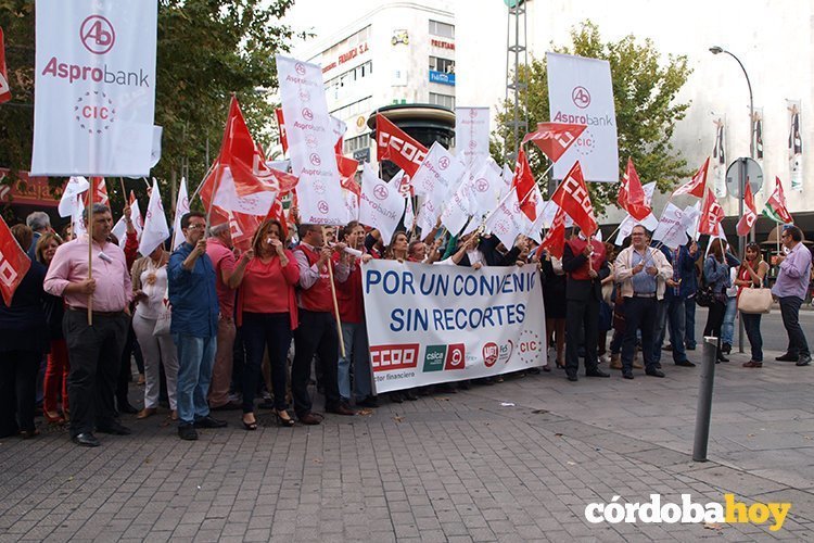 Protesta Cajasur CCOO
