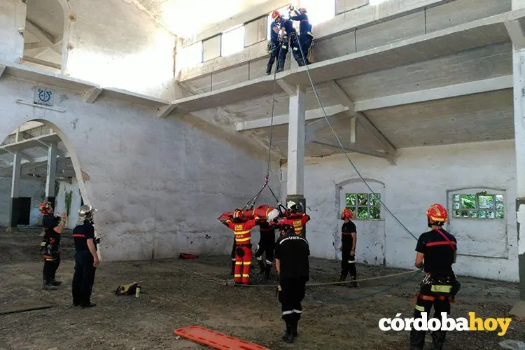 Bomberos simulacro
