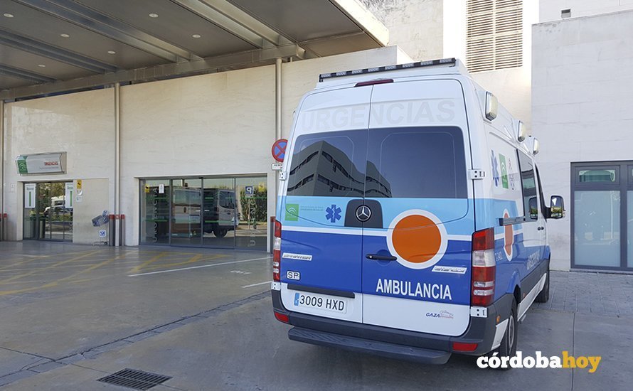 Ambulancia en las Urgencias del Hospital Reina Sofía