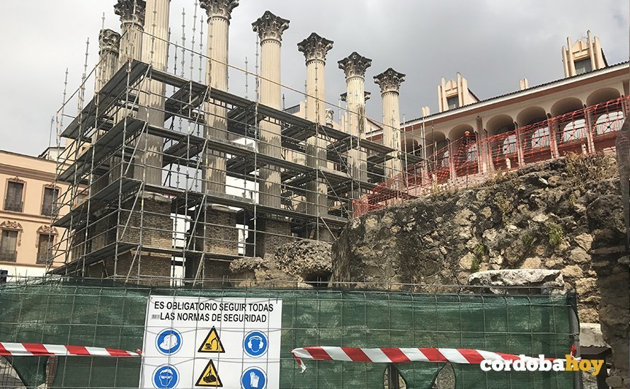 Inicio de las obras en el Templo Romano en 2017, en una imagen de archivo