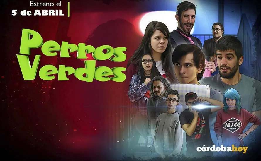 cartel de perros verdes
