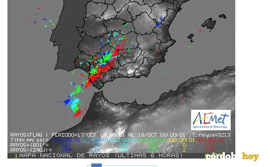Plano de rayos de la AEMET