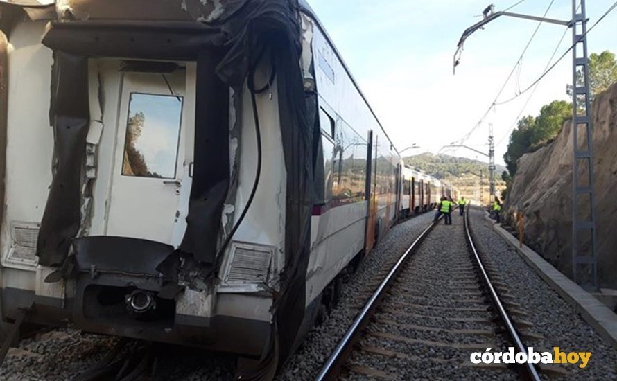 Tren afectado en Catalunya