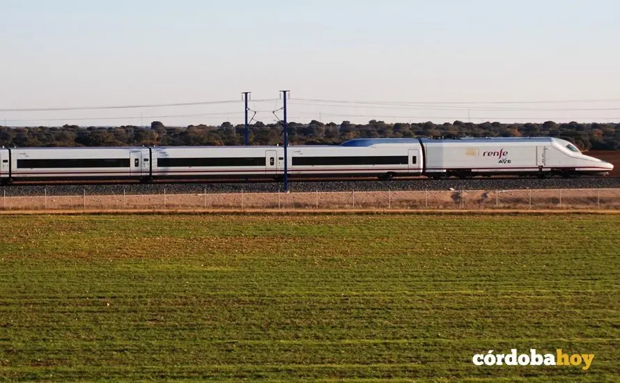 Un tren AVE a su paso por la provincia de C&oacute;rdoba