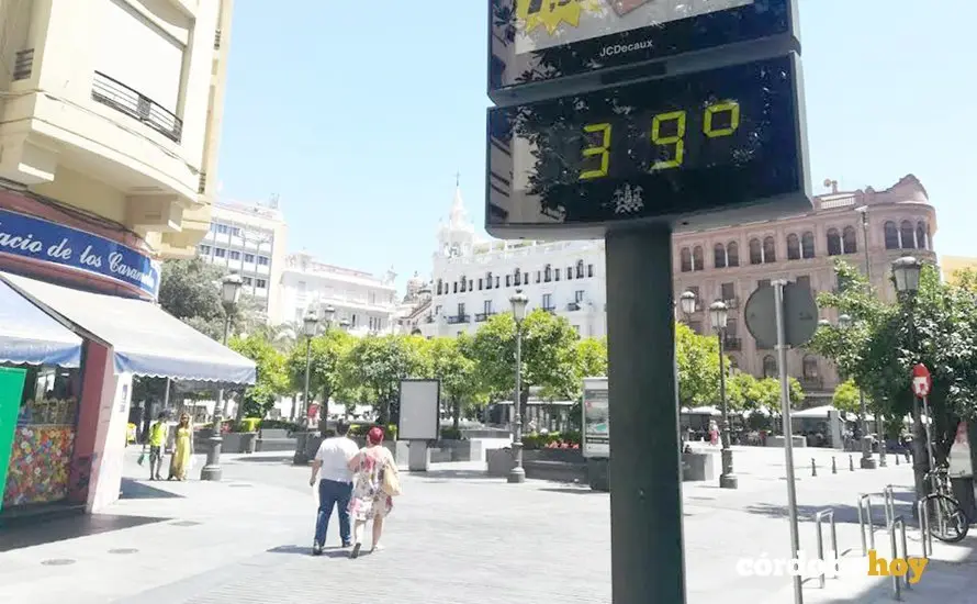 Sus buenos 39 grados en la Plaza de Las Tendillas, en una imagen de archivo