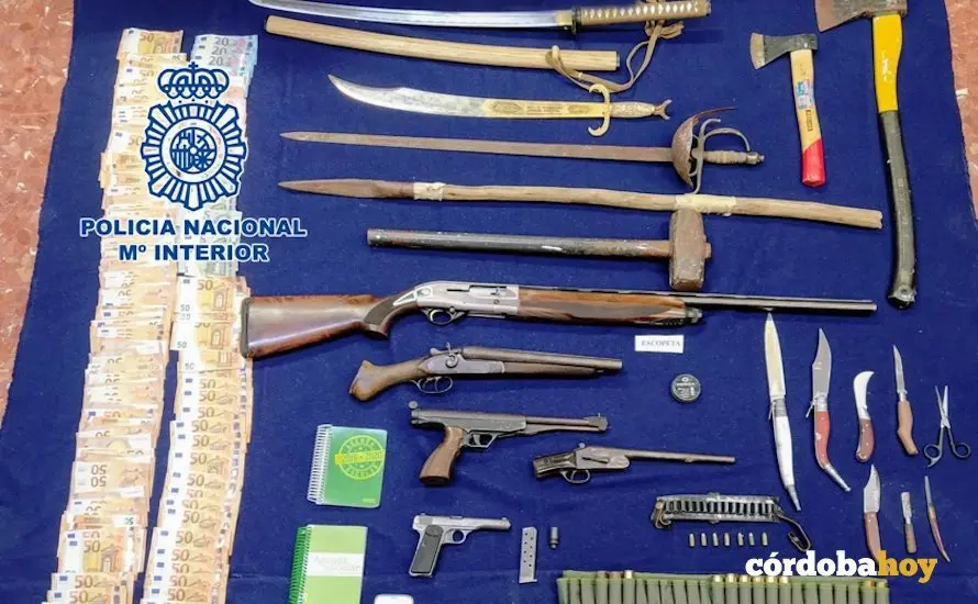 Armas incautadas a los traficantes de Cantillana