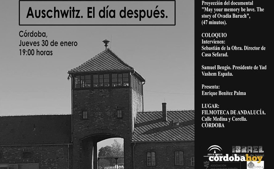 Anuncio del debate con documental sobre Auschwitz en la Filmoteca