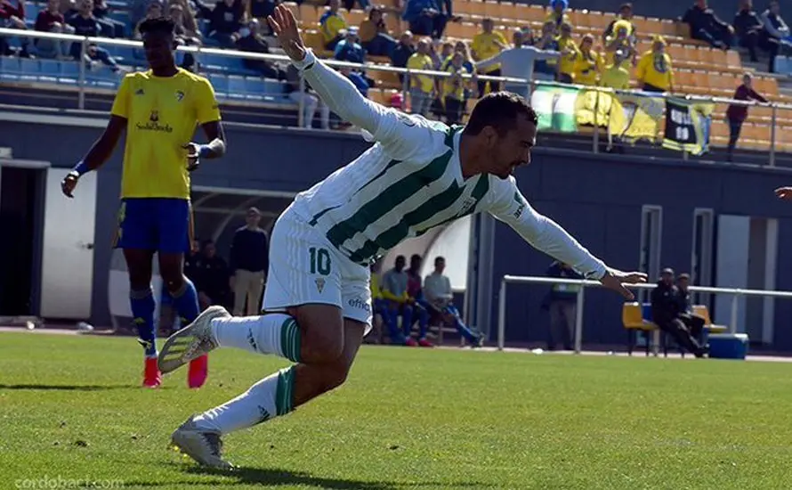 De las Cuevas celebrando el gol del CCF en una imagen del Twitter del CCF