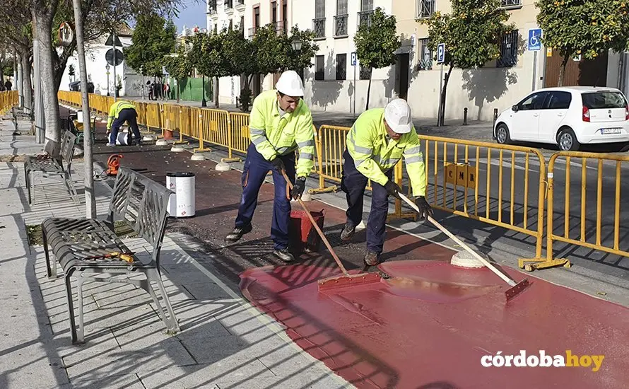 Arreglo de carril-bici en la Ribera