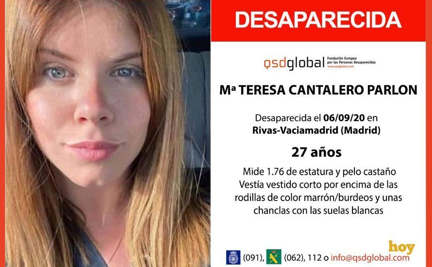 Cartel anunciando la desaparición de Mayte Cantalero
