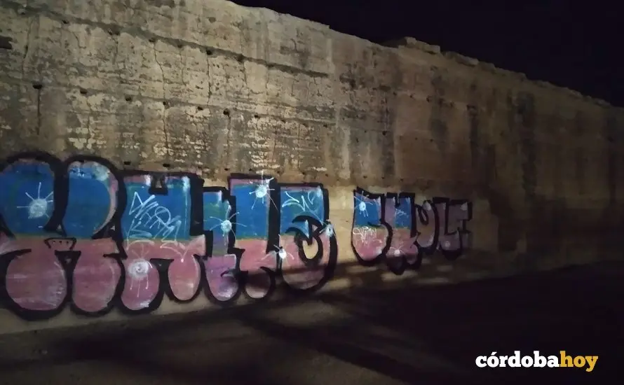 Pintada en la muralla del Marrubial