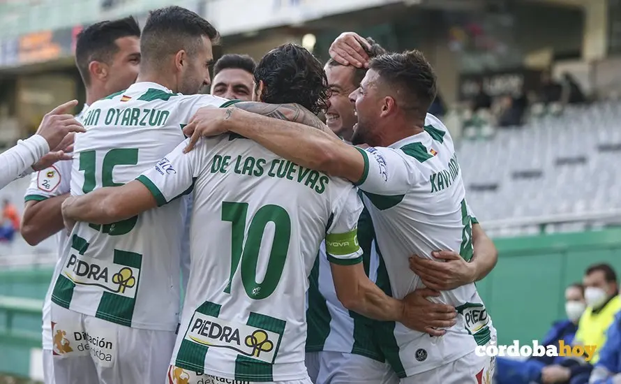 Celebraci&oacute;n del gol del C&oacute;rdoba ante el Yeclano