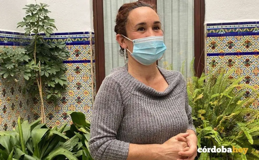 Ana Naranjo en la sede de IU en Ambrosio de Morales
