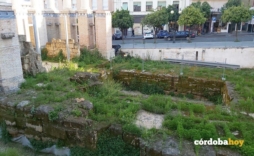 Vista del Templo Romano desde el nuevo despacho de Podemos Córdoba en Ayuntamiento