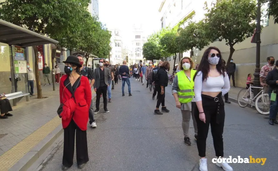 Manifestaci&oacute;n en apoyo de la cultura durante la pandemia en marzo de 2021