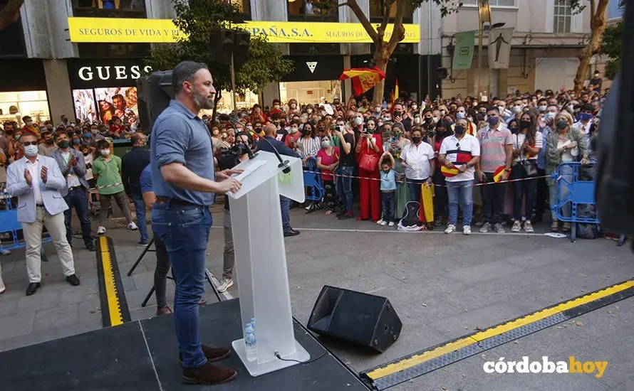 Mitin de Santiago Abascal en C&oacute;rdoba en mayo de 2021