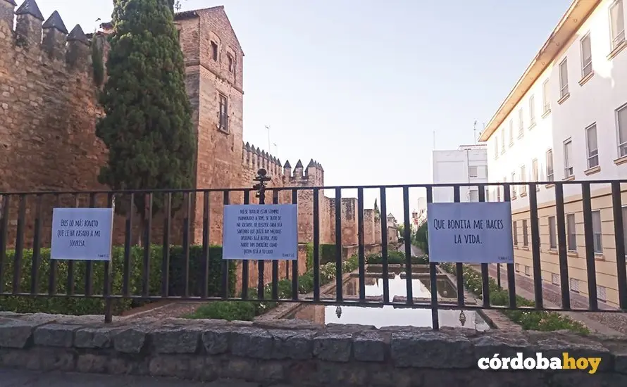 Carteles con mensaje de amor en la Juder&iacute;a y la zona patrimonial de C&oacute;rdoba