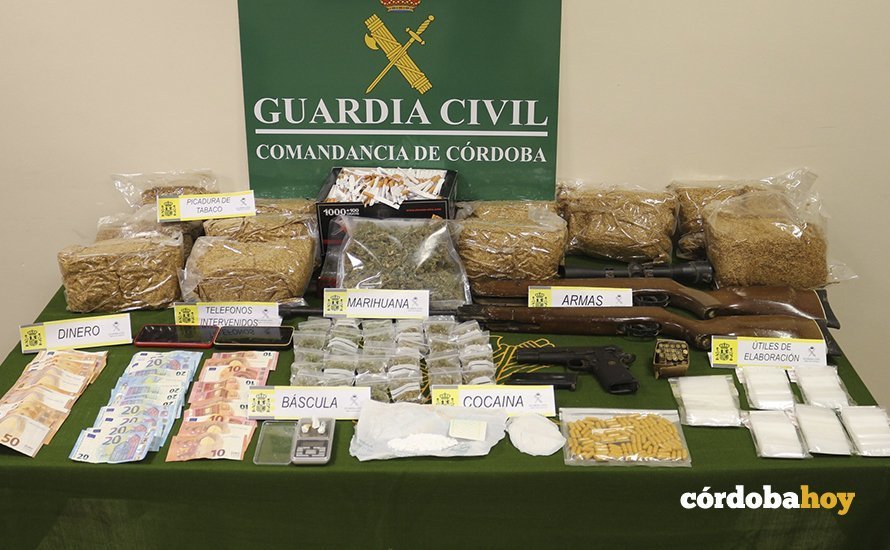 Cocaína y marihuana decomisada en Villanueva de Córdoba