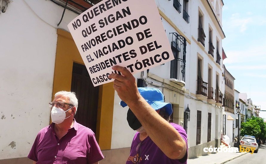 José Rojas en una de la manifestaciones de los vecinos del Casco cordobés