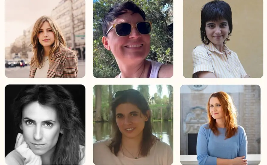 Las seis creadoras, con Ana Castell&oacute;n (segunda de la fila superior)