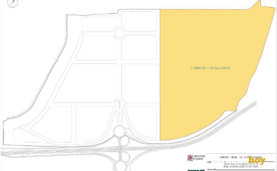 Espacio y ubicación de la futura Base Logística en el parque industrial de La Rinconada