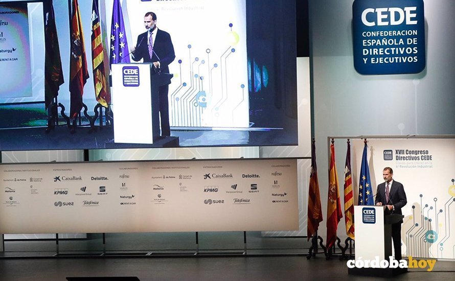 El rey Felipe VI clausura el Congreso Anual de la Confederación Española de Directivos y Ejecutivos (CEDE) celebrado en 2018