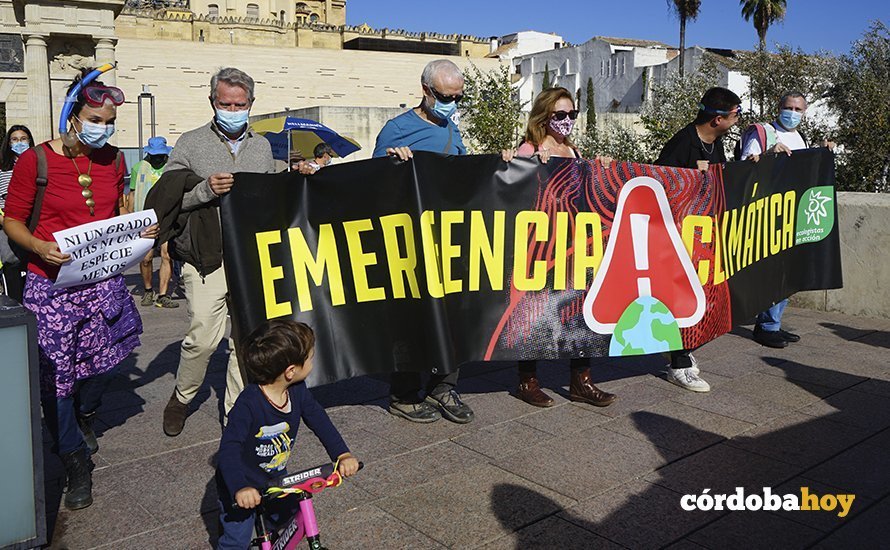 Participantes en la manifestación de la Plataforma Rebelión por el Clima Córdoba