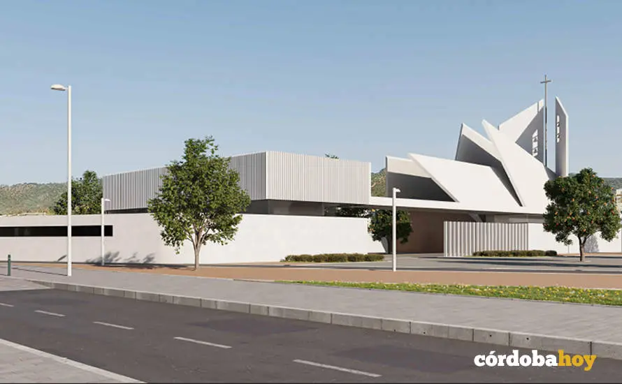 Imagen de la nueva iglesia que la Di&oacute;cesis quiere levantar en Poniente