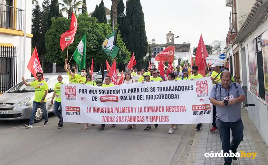 Manifestaci&oacute;n en Palma del R&iacute;o en apoyo a los trabajadores de Zumosol
