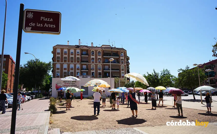 Protesta en la Plaza de las Artes