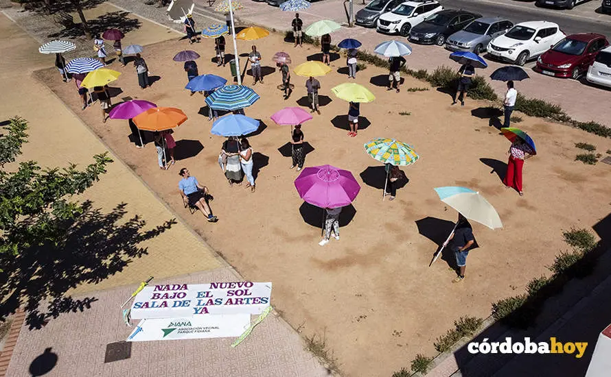 Protesta en la Plaza de las Artes