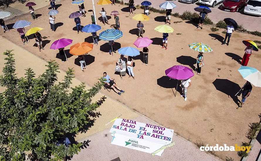 Protesta en la Plaza de las Artes