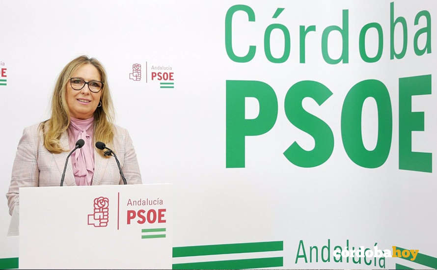 La senadora del PSOE por Córdoba María Ángeles Luna en la sede de su partido