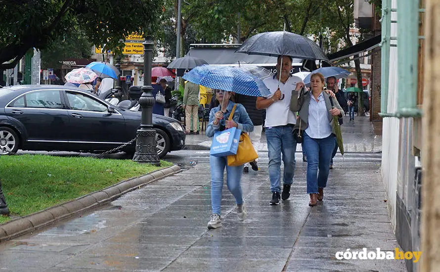 Lluvia en la capital, en una imagen de archivo