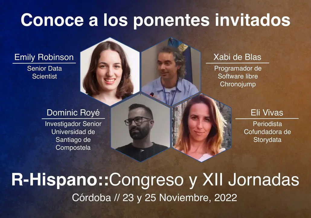 Ponentes en el congreso de R en C&oacute;rdoba