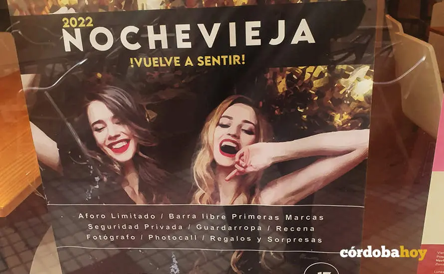 Cartel que anuncia una fiesta en la capital cordobesa para la Nochevieja de este a&ntilde;o
