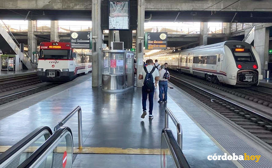 Viajeros en la estación de trenes de Córdoba