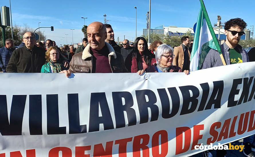 Antonio Hurtado en la manifestación de Villarrubia