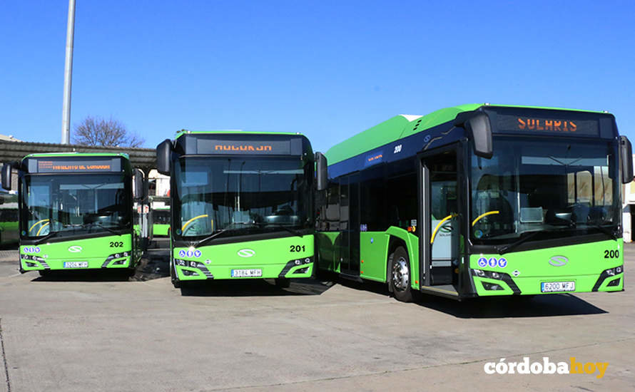 Los tres nuevos autobuses de Solaris para Aucorsa