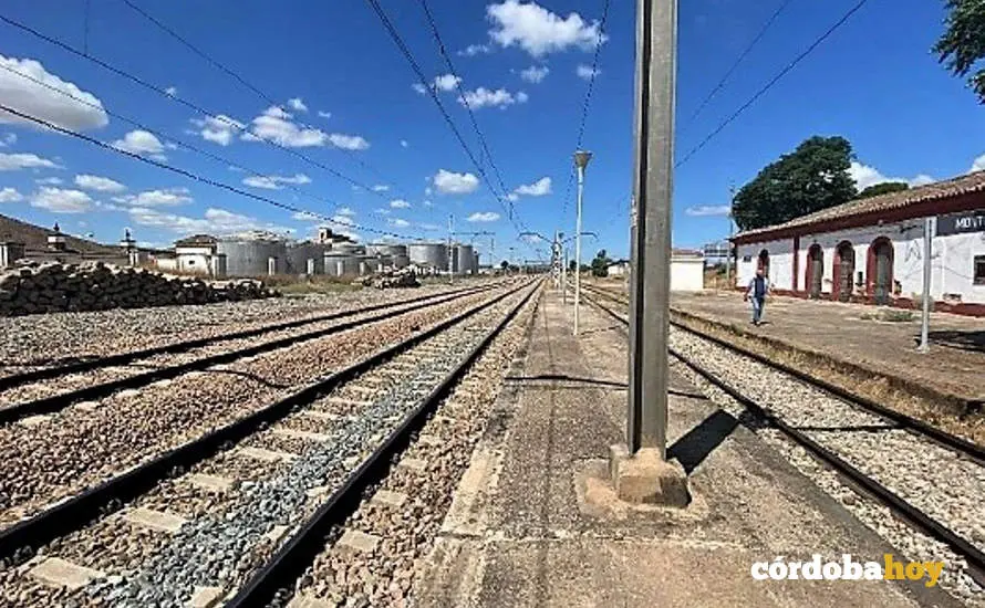 And&eacute;n central de la estaci&oacute;n de ferrocarril de Montoro, en una imagen de archivo