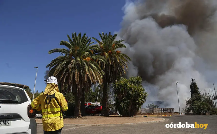 Incendio en el pol&iacute;gono de Chinales