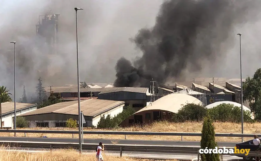 Incendio en el pol&iacute;gono de Chinales